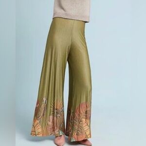 Farm Rio Guadalupe Olive bird palms Pallazo Pants M